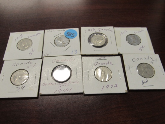 8 Canadian nickels