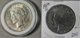 1923 and 1923S Peace Dollars  AU