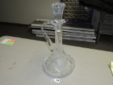 Etched Cut Lead Crystal Decanter