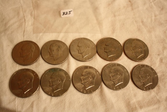 Ike Dollars (2) 1776-1976-D No Mint Mark, (8) 1978-D