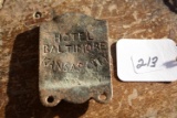 Hotel Baltimore Kansas City Brass Plate