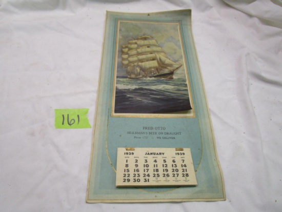 Fred Otto 1939 Clipper Ship Calendar Heilemans Beer