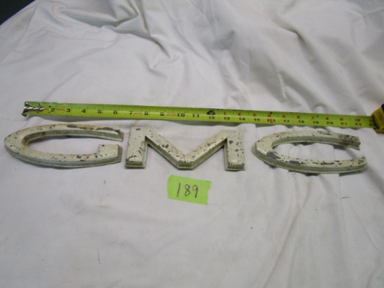 Old Metal GMC Grill/Hood Letters