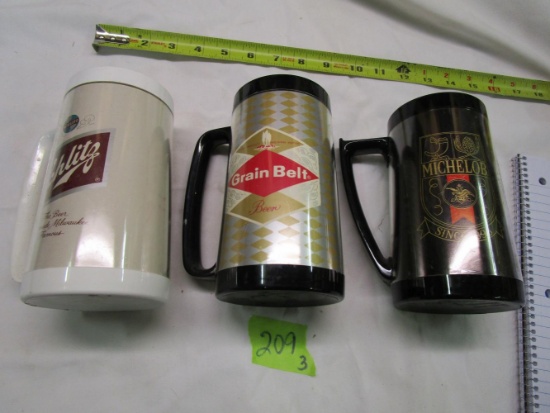 3 Old Therm Serv Beer Mugs