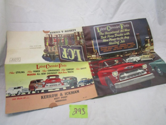 1950s Chevrolet Truck Folded Sides Literature