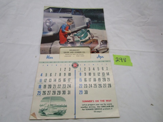 1940s Sinclair Gas Calendar