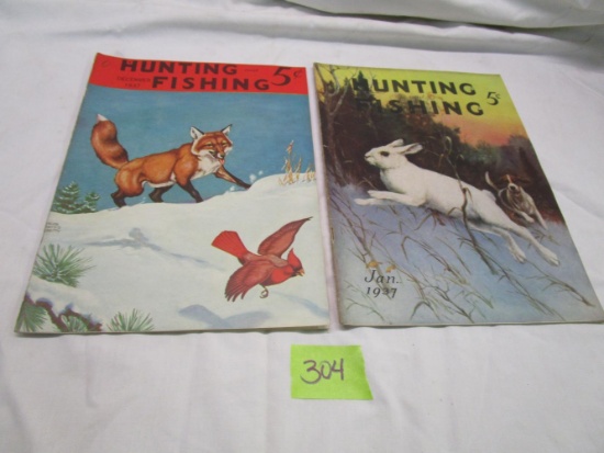 2 Issues of 1937 Hunting and Fishing Magazine