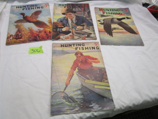 4 Issues of 1939 Hunting and Fishing Magazine