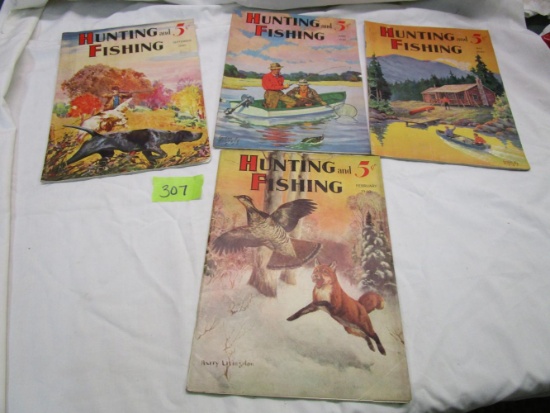 4 Issues of 1940 Hunting and Fishing Magazine