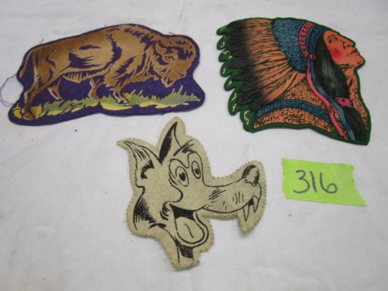 3 Old Cloth Sew on Patches