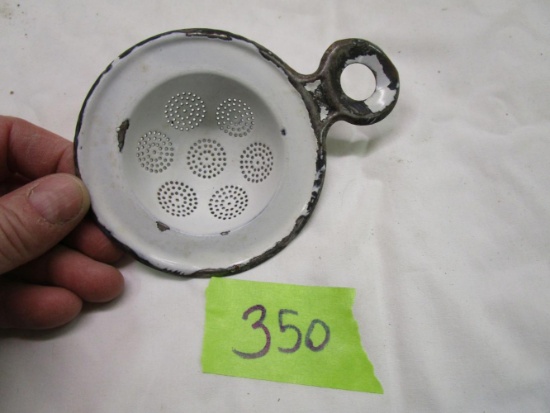 White Enamel Egg Strainer