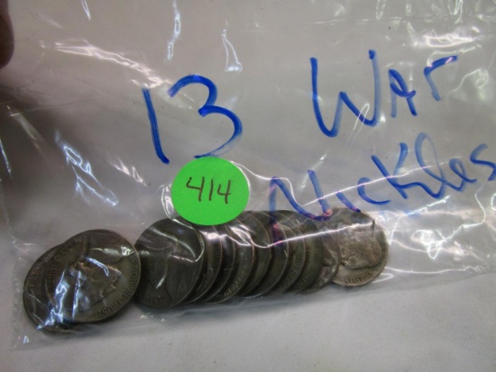 (13) Silver War Nickels 1940s