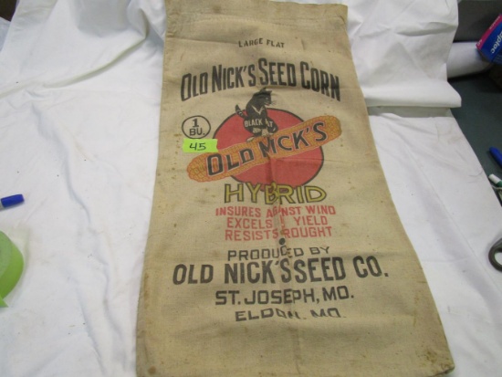 Old Nick Seed Corn Sack-Black Cat Logo