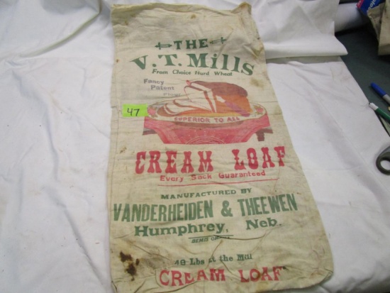 Old Cloth V.T. Mills Flour Sack