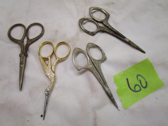 4 Old Sewing Scissors