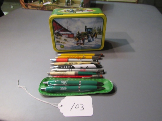 10 advertising pens with JD tin