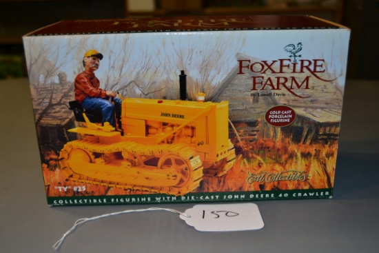 JD Foxfire Farms diecast "40" tractor + porcelain farmer  W/box