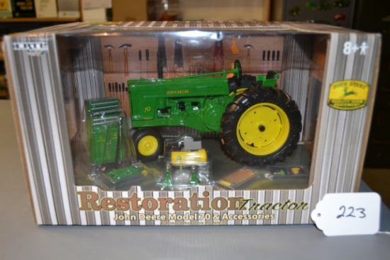 diecast JD restoration "70" tractor & accessories W/box