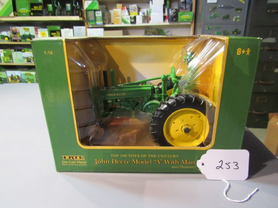 diecast JD "A" tractor & farmer W/box