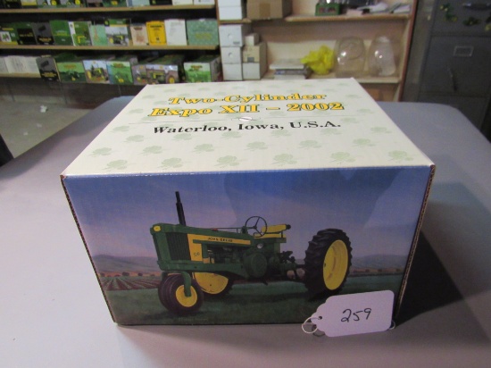 2 cylinder expo XII 2002 - diecast JD high clearance "SFW" tractor W/box