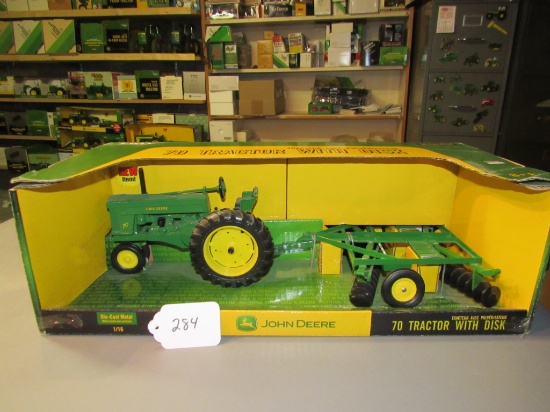 diecast JD "70" tractor & disk W/box