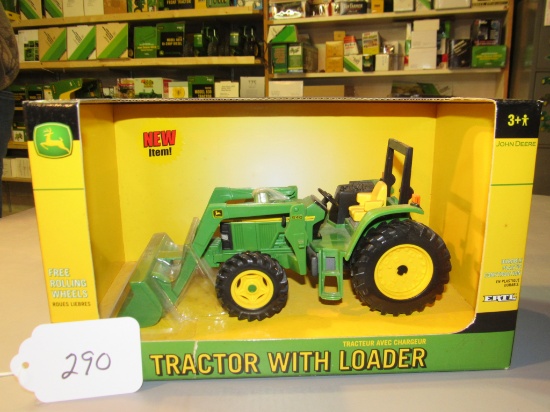 plastic JD "640" tractor & loader W/box