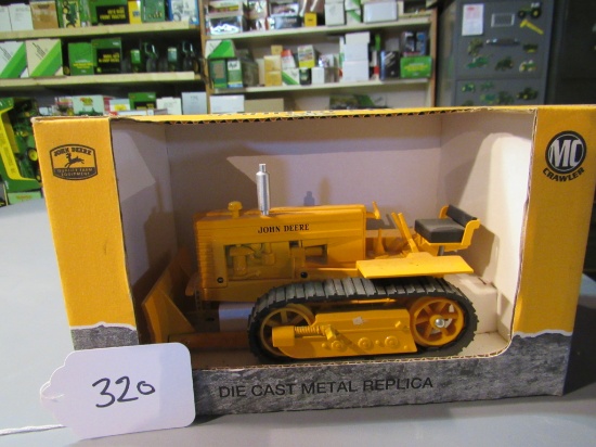 diecast JD yellow "MC" crawler with rubber tracks   W/box