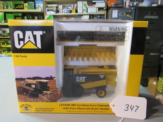 diecast CAT lexion "483" combine & corn head + grain header  W/box