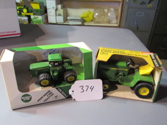 diecast JD 4WD "8850" tractor & JD lawn & garden tractor W/box