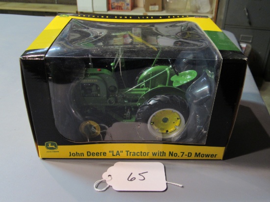 diecast JD "LA" tractor & 7-D mower W/ box