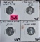 (3) 1943, (1) 1943-D WW2 Zinc Cents
