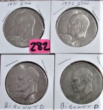 1971, 1972, (2) Bicentennial Ike Dollars
