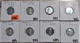 8 WW2 Zinc Cents