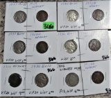 (6) Lincoln Cents, (5) Buffalo Nickels, (1) Liberty Head