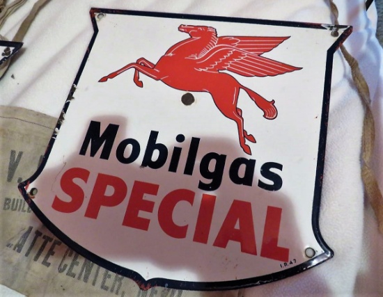 Mobil gas Special porcelain sign