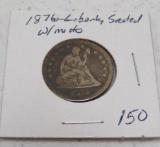 1876 liberty seated quarter w/motto
