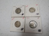 4 Buffalo nickels
