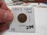 1915S wheat cent VG