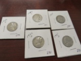 5 Jefferson Nickels