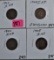 1902, 03, 04, 05 Lincoln Cents