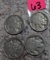 (4) Buffalo Nickels