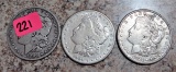 1899-O, 1904-S, 1921-S Morgan Dollars