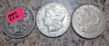 1886-O, 1899-O, 1921-S Morgan Dollars