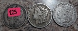 1879, 1880-S, 1881-O Morgan Dollars