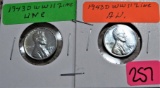 (2) 1943-D WW2 Zinc Cents