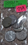 (7) 1943 WW2 Cents
