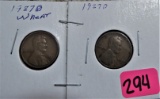 (2) 1927-D Lincoln Cents