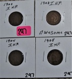 1902, 03, 04, 05 Lincoln Cents