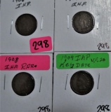 1906, 07, 08, 09 Indian Head Cents