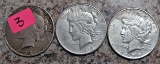 1922, 1923-S, 1926-S Peace Dollars